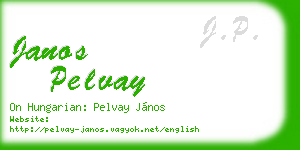 janos pelvay business card